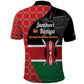 Afro Jamhuri ya Kenya Polo Shirt One People One Nation Massai Shuka Pattern - African Pride