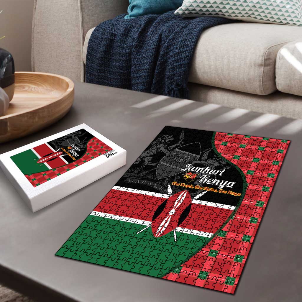 Kenya Jamhuri Day Puzzle One People One Nation Massai Shuka Pattern