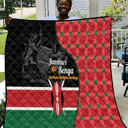 Afro Jamhuri ya Kenya Quilt One People One Nation Massai Shuka Pattern - African Pride