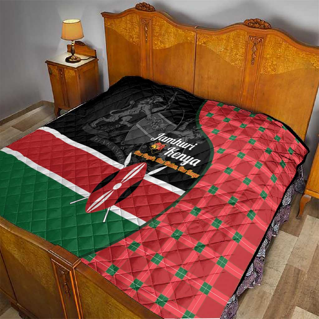 Afro Jamhuri ya Kenya Quilt One People One Nation Massai Shuka Pattern - African Pride