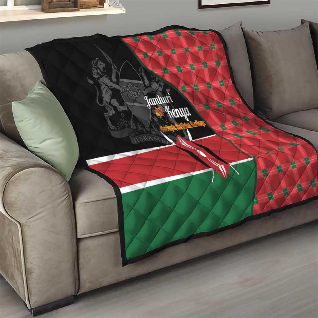 Afro Jamhuri ya Kenya Quilt One People One Nation Massai Shuka Pattern - African Pride