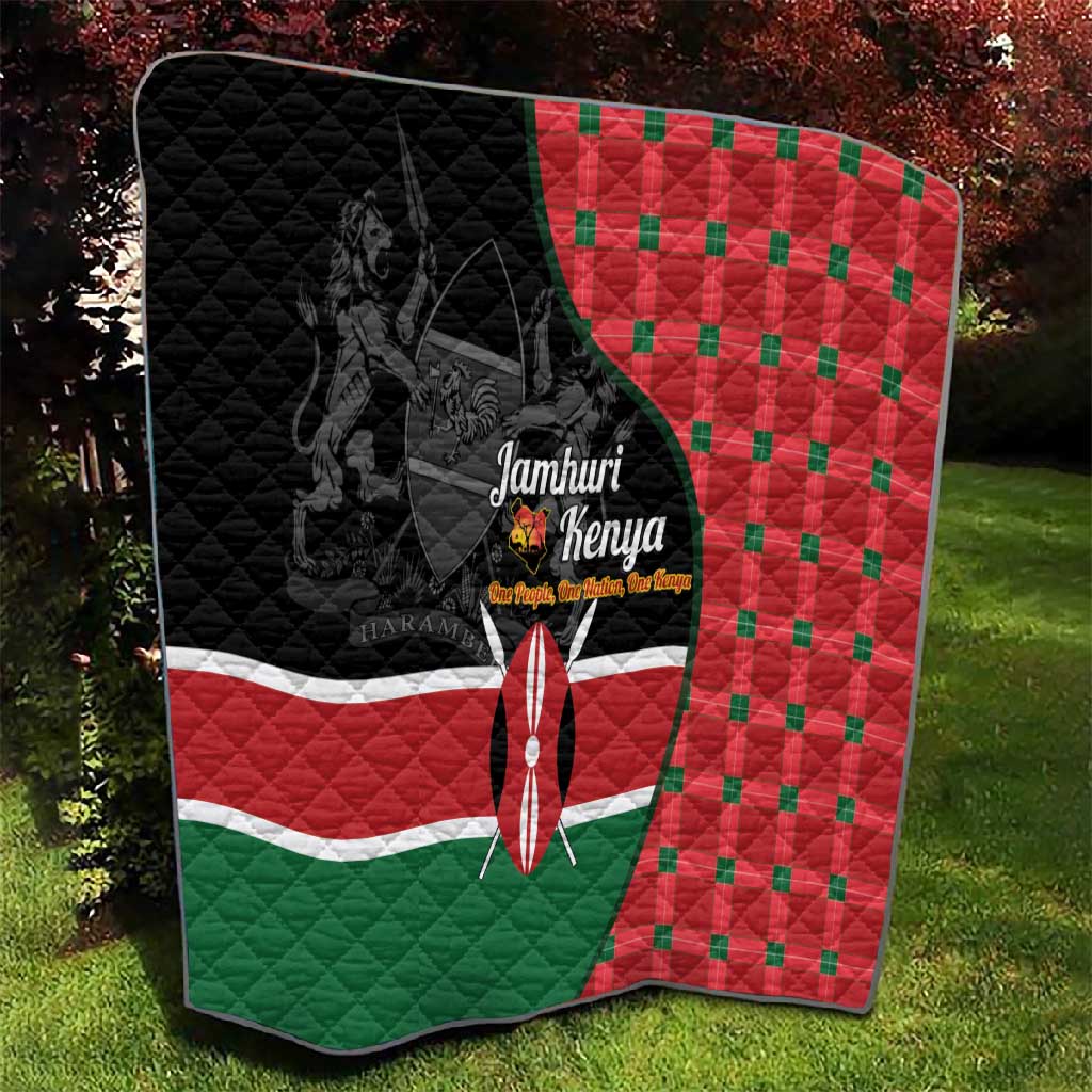 Afro Jamhuri ya Kenya Quilt One People One Nation Massai Shuka Pattern - African Pride