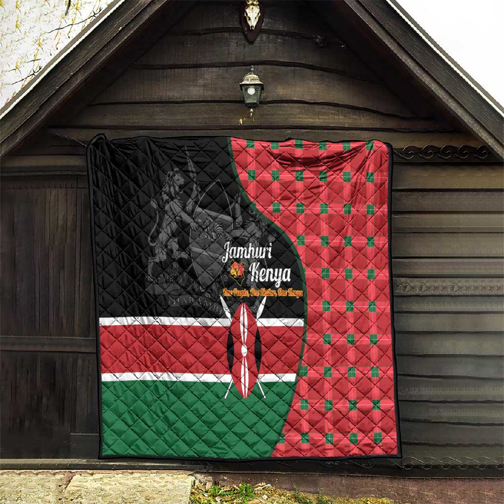 Afro Jamhuri ya Kenya Quilt One People One Nation Massai Shuka Pattern - African Pride