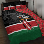 Afro Jamhuri ya Kenya Quilt Bed Set One People One Nation Massai Shuka Pattern - African Pride
