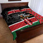 Afro Jamhuri ya Kenya Quilt Bed Set One People One Nation Massai Shuka Pattern - African Pride
