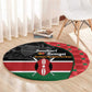 Afro Jamhuri ya Kenya Round Carpet One People One Nation Massai Shuka Pattern - African Pride