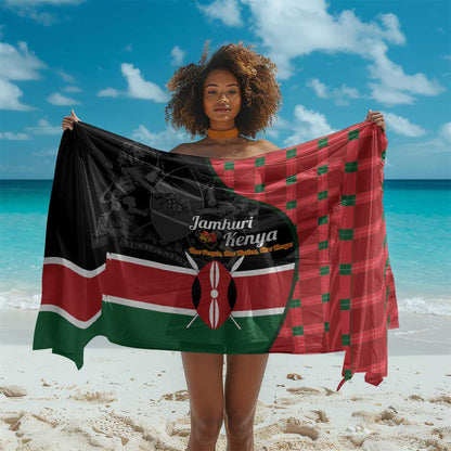 Afro Jamhuri ya Kenya Sarong One People One Nation Massai Shuka Pattern - African Pride