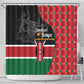 Afro Jamhuri ya Kenya Shower Curtain One People One Nation Massai Shuka Pattern - African Pride
