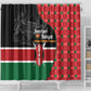 Afro Jamhuri ya Kenya Shower Curtain One People One Nation Massai Shuka Pattern - African Pride