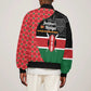Afro Jamhuri ya Kenya Sleeve Zip Bomber Jacket One People One Nation Massai Shuka Pattern - African Pride