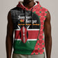 Afro Jamhuri ya Kenya Sleeveless Hoodie One People One Nation Massai Shuka Pattern - African Pride