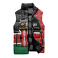 Kenya Jamhuri Day Sleeveless Puffer Jacket One People One Nation Massai Shuka Pattern