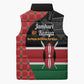 Kenya Jamhuri Day Sleeveless Puffer Jacket One People One Nation Massai Shuka Pattern