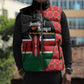 Kenya Jamhuri Day Sleeveless Puffer Jacket One People One Nation Massai Shuka Pattern