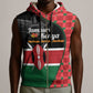 Afro Jamhuri ya Kenya Sleeveless Zip Hoodie One People One Nation Massai Shuka Pattern - African Pride