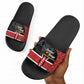 Kenya Jamhuri Day Slide Sandals One People One Nation Massai Shuka Pattern
