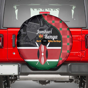 Afro Jamhuri ya Kenya Spare Tire Cover One People One Nation Massai Shuka Pattern - African Pride