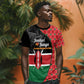 Afro Jamhuri ya Kenya T shirt One People One Nation Massai Shuka Pattern - African Pride