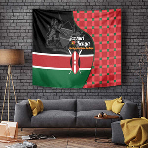 Afro Jamhuri ya Kenya Tapestry One People One Nation Massai Shuka Pattern - African Pride