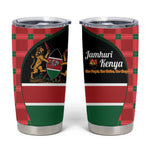 Afro Jamhuri ya Kenya Tumbler Cup One People One Nation Massai Shuka Pattern - African Pride