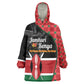 Afro Jamhuri ya Kenya Wearable Blanket Hoodie One People One Nation Massai Shuka Pattern - African Pride