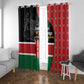 Afro Jamhuri ya Kenya Window Curtain One People One Nation Massai Shuka Pattern - African Pride