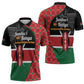 Kenya Jamhuri Day Zipper Polo Shirt One People One Nation Massai Shuka Pattern