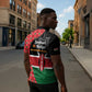Kenya Jamhuri Day Zipper Polo Shirt One People One Nation Massai Shuka Pattern