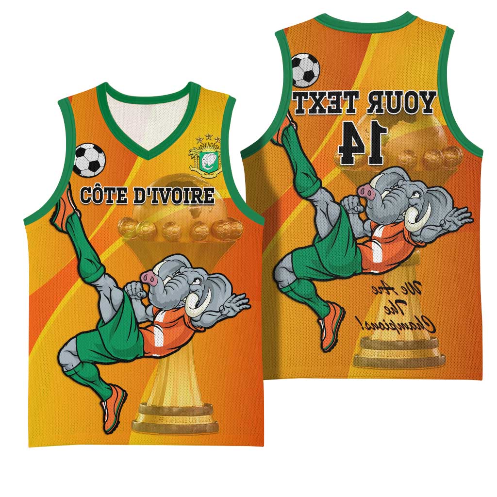 Custom Ivory Coast Football Basketball Jersey 2024 Mascot With Champions Trophy - African Pride