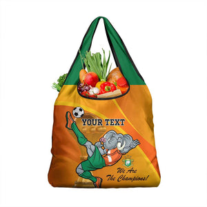 Custom Ivory Coast Football Grocery Bag 2024 Mascot With Champions Trophy