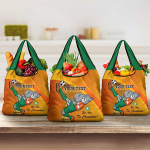 Custom Ivory Coast Football Grocery Bag 2024 Mascot With Champions Trophy