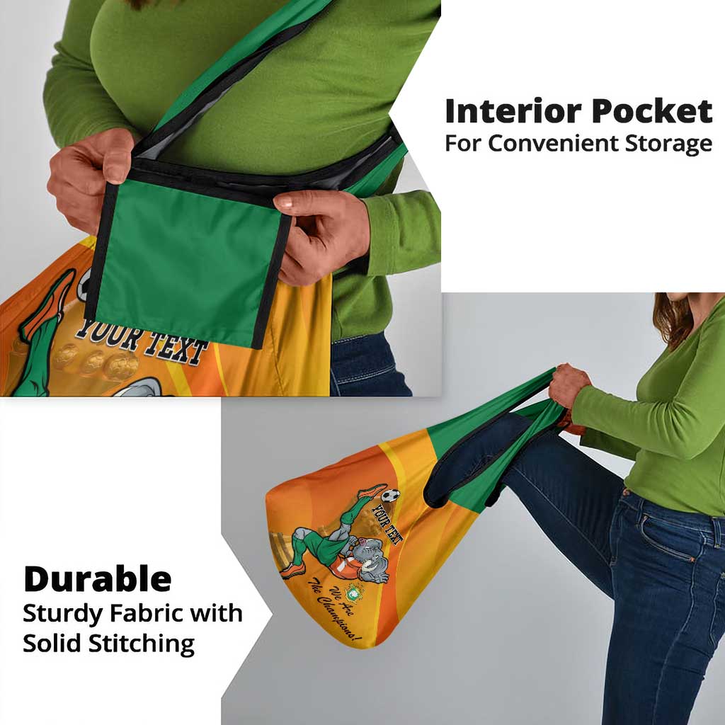 Custom Ivory Coast Football Grocery Bag 2024 Mascot With Champions Trophy
