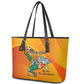 Custom Ivory Coast Football Leather Tote Bag 2024 Mascot With Champions Trophy