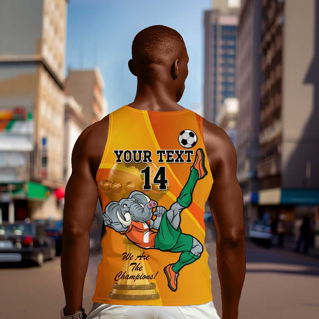 Custom Ivory Coast Football Men Tank Top 2024 Mascot With Champions Trophy