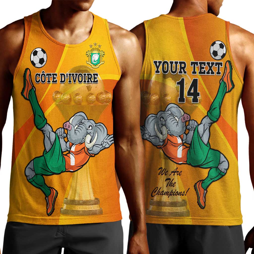 Custom Ivory Coast Football Men Tank Top 2024 Mascot With Champions Trophy