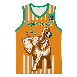 Custom Ivory Coast Football Basketball Jersey Les Elephants 3rd Champions Proud - African Pride