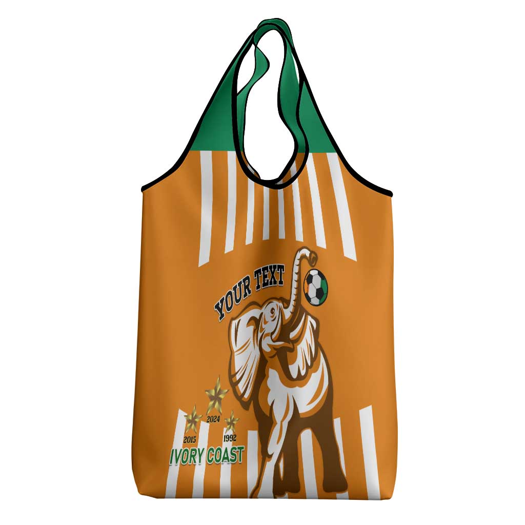 Custom Ivory Coast Football Grocery Bag Les Elephants 3rd Champions Proud