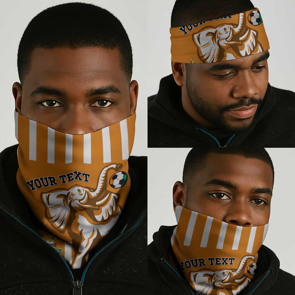 Custom Ivory Coast Football Neck Gaiter Les Elephants 3rd Champions Proud LT14