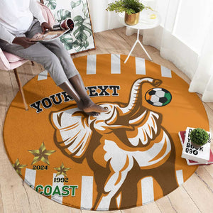Custom Ivory Coast Football Round Carpet Les Elephants 3rd Champions Proud
