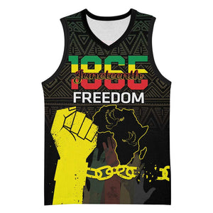 Juneteenth Freedom Day Basketball Jersey 1865 Black Independence African Pattern - African Pride