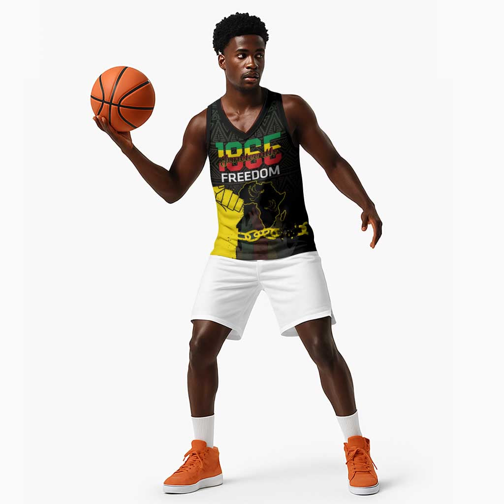 Juneteenth Freedom Day Basketball Jersey 1865 Black Independence African Pattern - African Pride