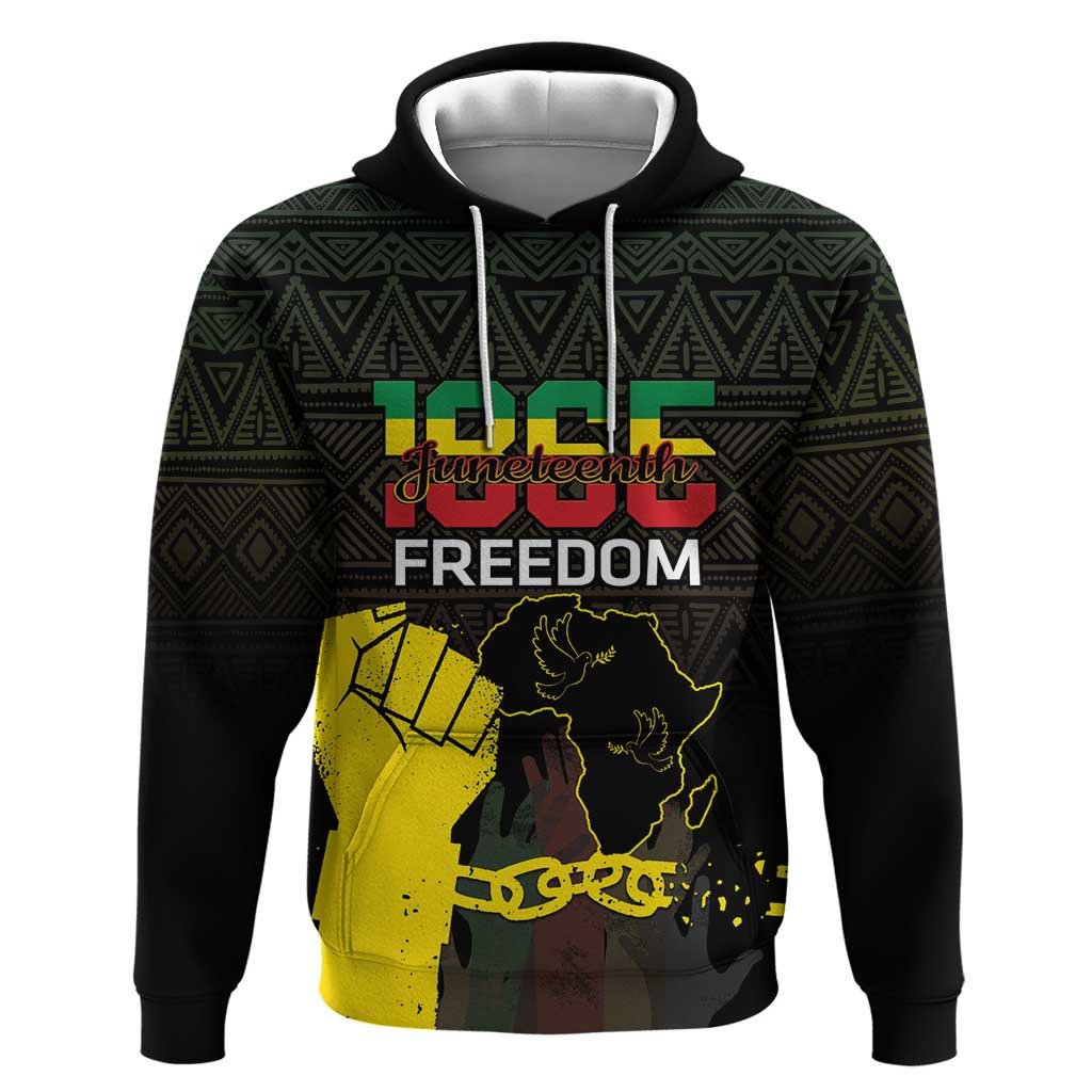 Juneteenth Freedom Day Hoodie 1865 Black Independence African Pattern