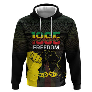 Juneteenth Freedom Day Hoodie 1865 Black Independence African Pattern
