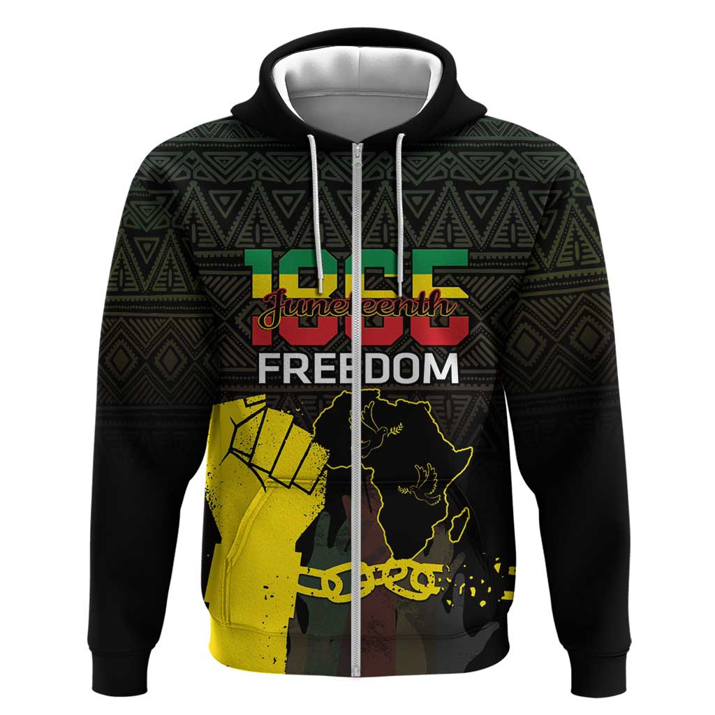 Juneteenth Freedom Day Hoodie 1865 Black Independence African Pattern