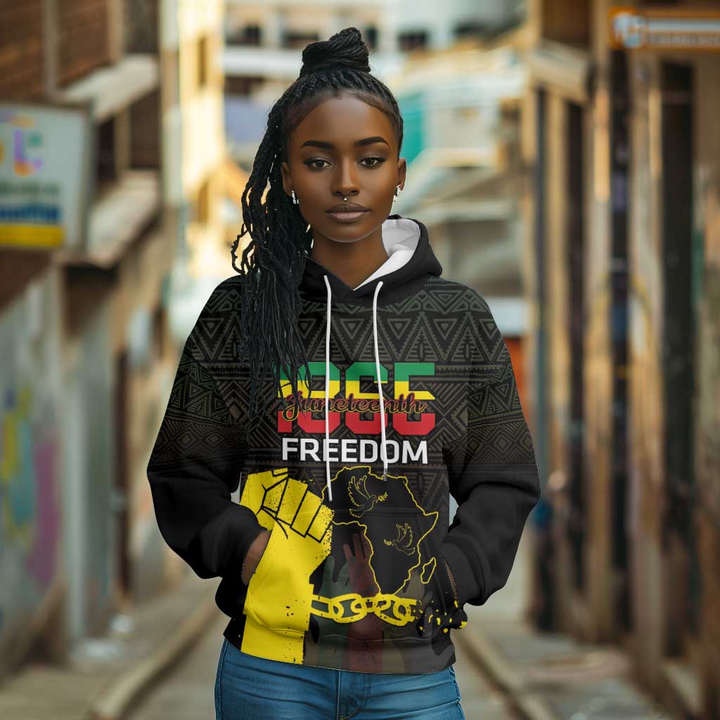 Juneteenth Freedom Day Hoodie 1865 Black Independence African Pattern
