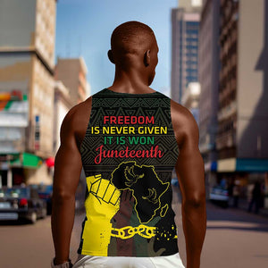 Juneteenth Freedom Day Men Tank Top 1865 Black Independence African Pattern