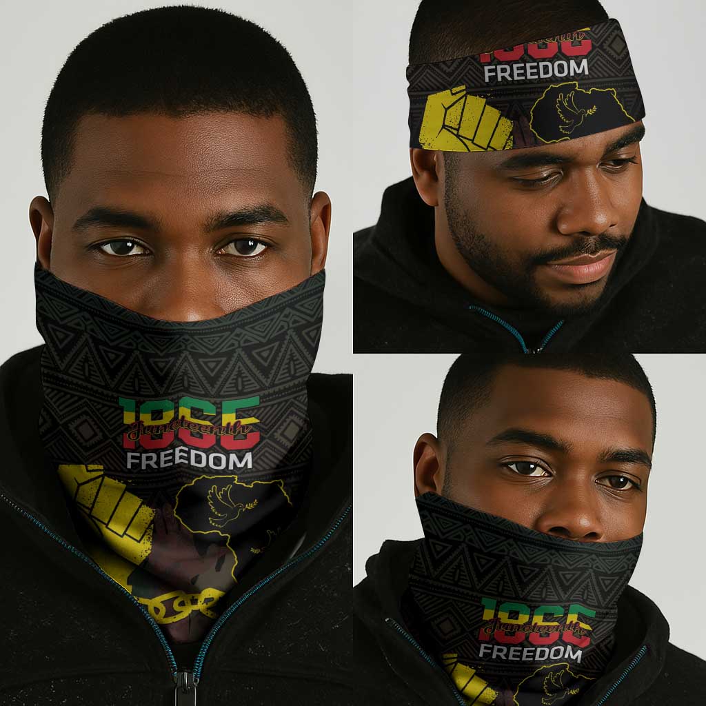 Juneteenth Freedom Day Neck Gaiter 1865 Black Independence African Pattern LT14