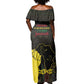 Juneteenth Freedom Day Off Shoulder Maxi Dress 1865 Black Independence African Pattern