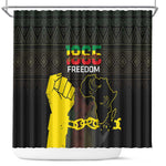 Juneteenth Freedom Day Shower Curtain 1865 Black Independence African Pattern