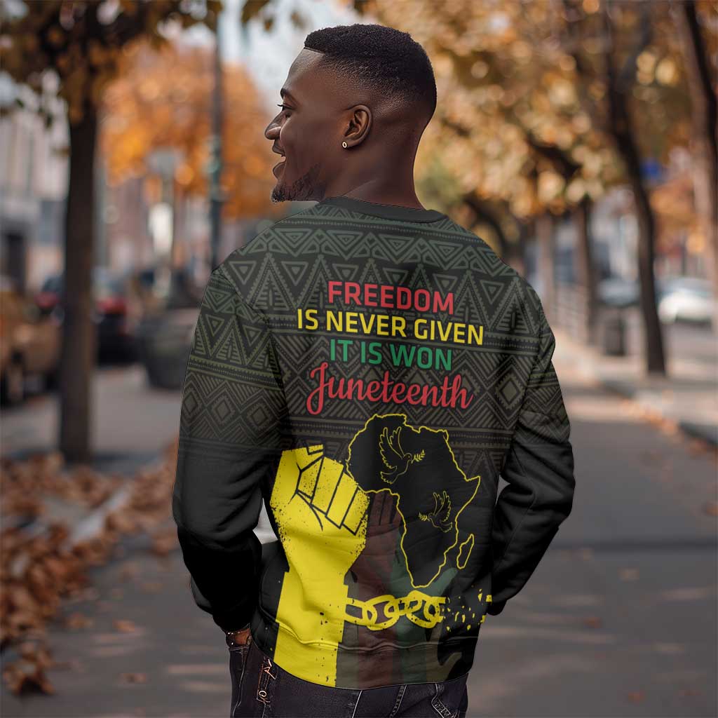 Juneteenth Freedom Day Sweatshirt 1865 Black Independence African Pattern